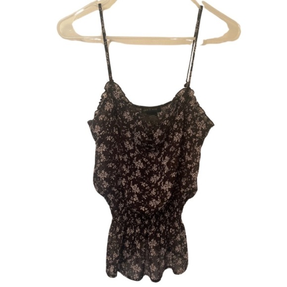 Sam and Max Floral Flowing Tank Top in Black - Picture 1 of 4